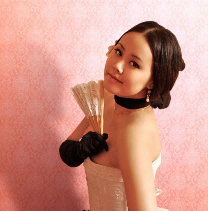 Chinese girl with a fan