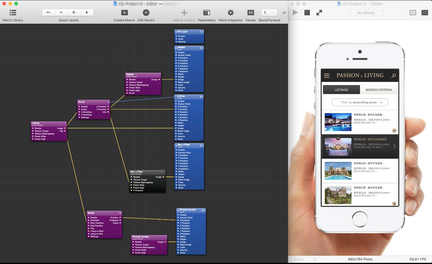 Crafting micro interactions on Quartz Composer with Facebook Origami