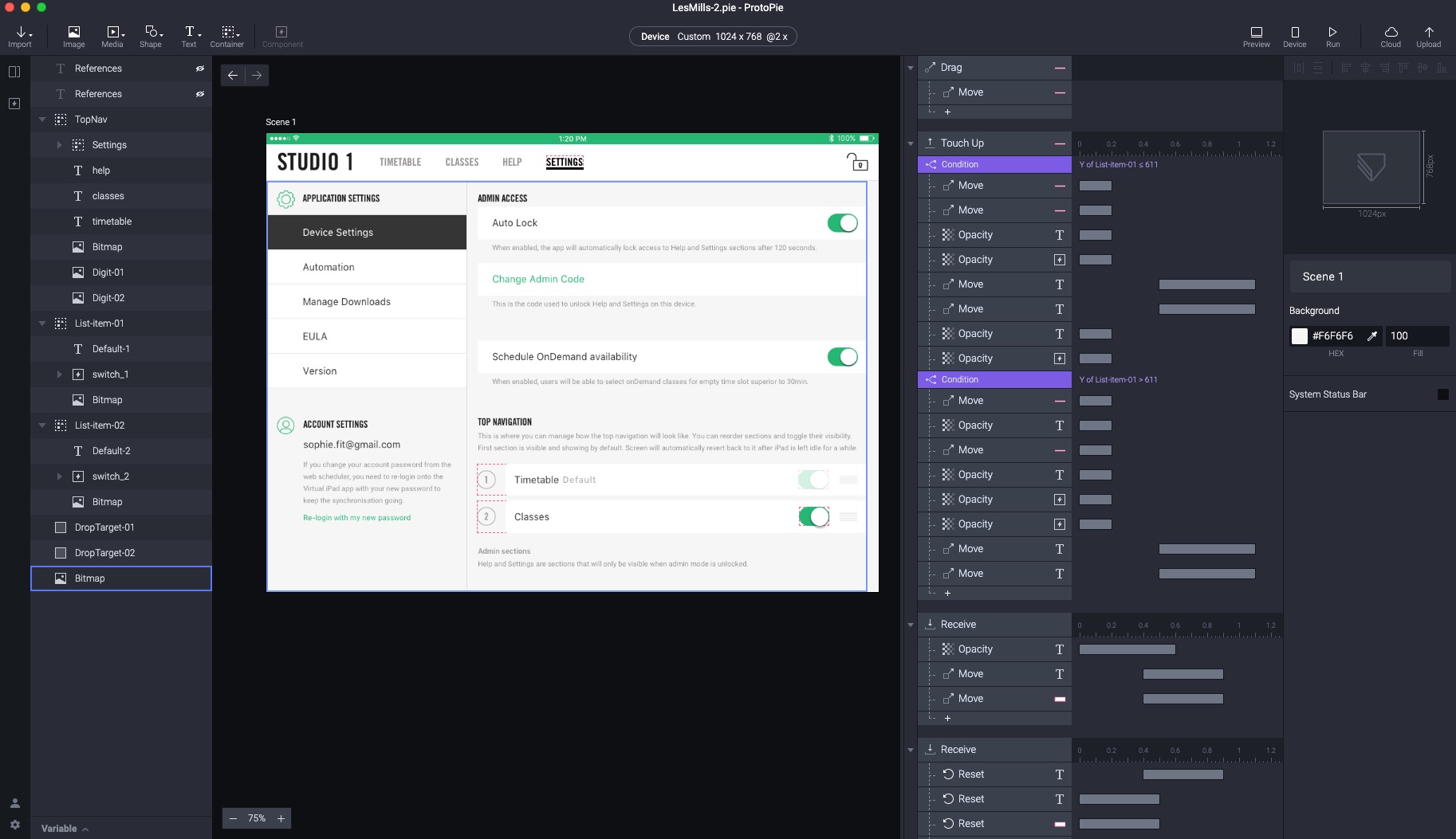 Prototype in Protopie