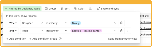 Filtering the database to return the relevant files
